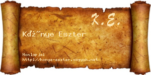 Könye Eszter névjegykártya